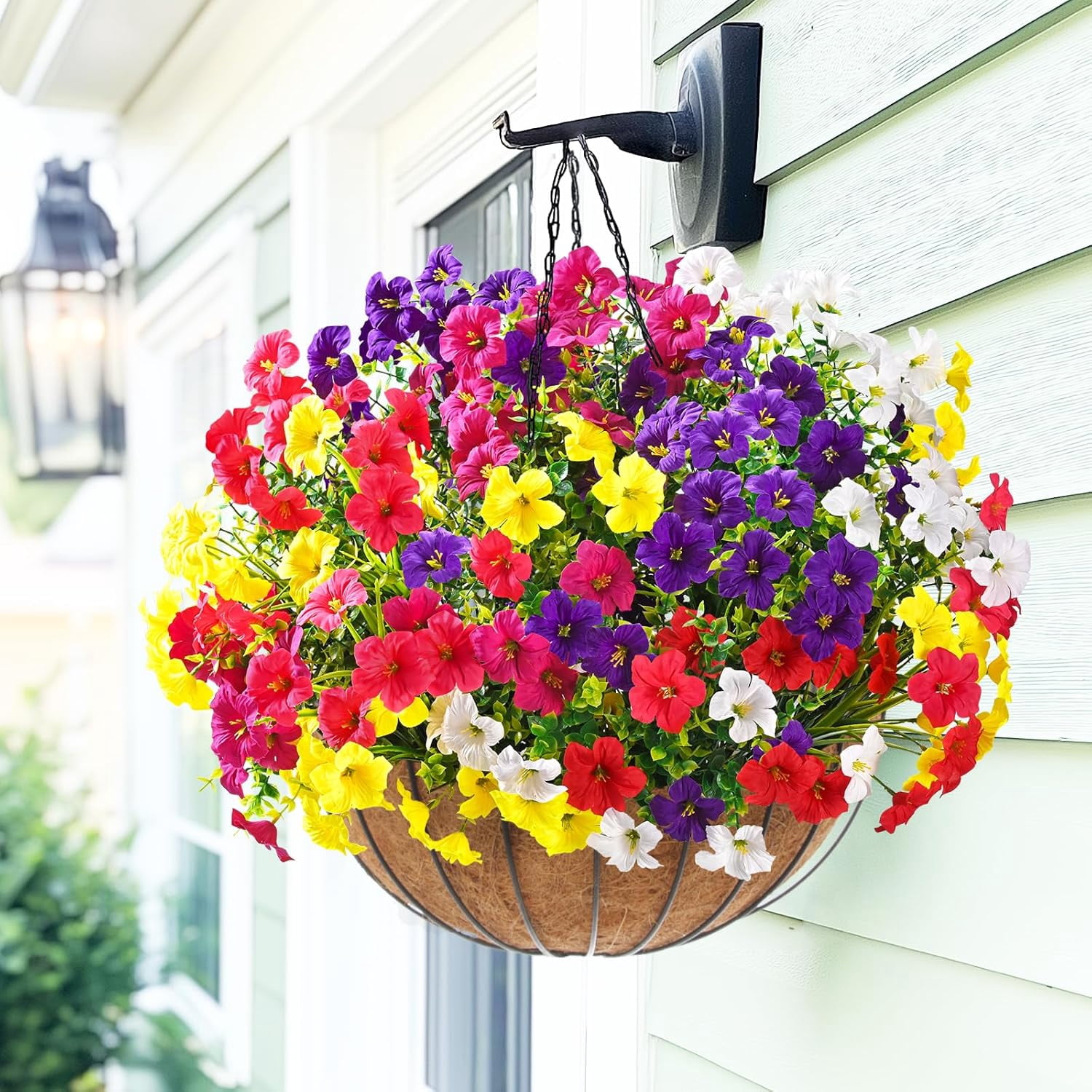 Waipfaru Artificial Flowers for Outdoors Fake Plants Outside Decoration, 24 Bundles UV Resistant Silk Morning Glory,Realistic Faux Flowers for Planter Porch Patio Yard Decor