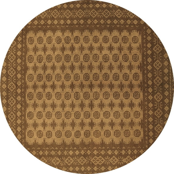 Ahgly Company Indoor Round Persian Brown Traditional Area Rugs, 7' Round