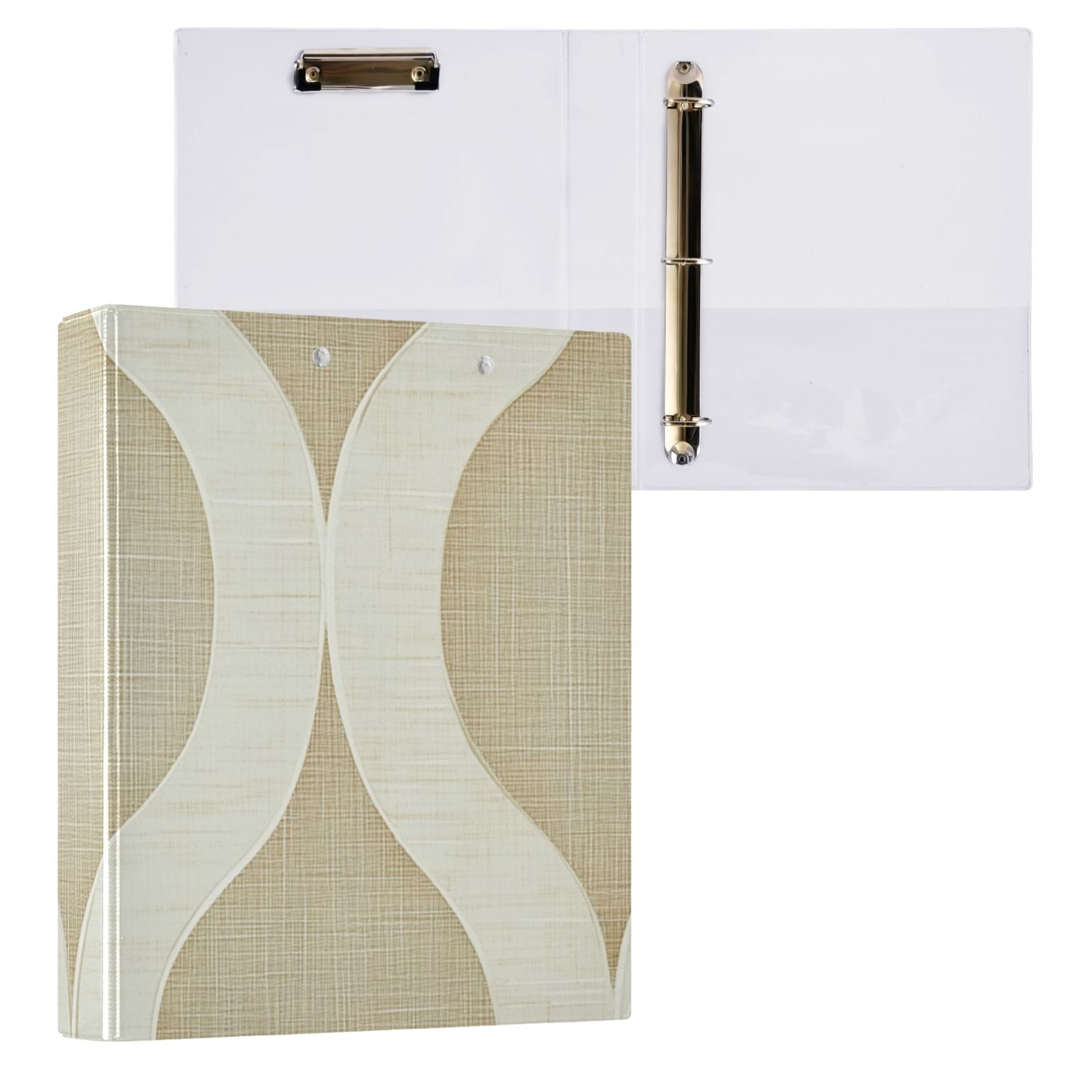 Elegant Curve 3 Ring Binders 1.5 inch Hardcover File Folders with Interior Pockets A4 Size Organizer for School Office Hospital