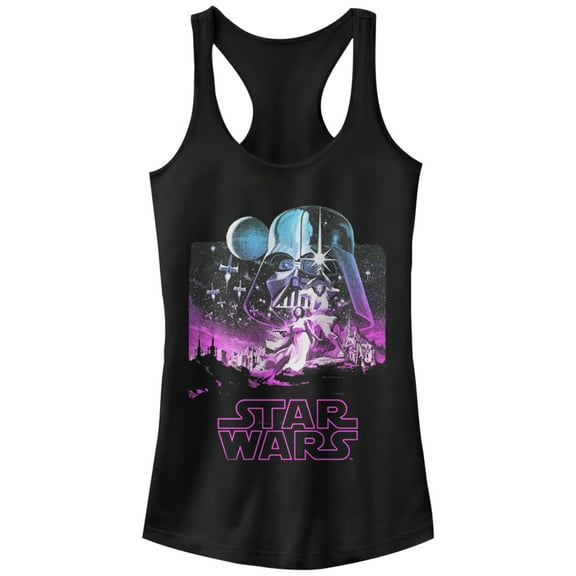 Junior's Star Wars Epic Artwork Racerback Tank Top Black 2X Large