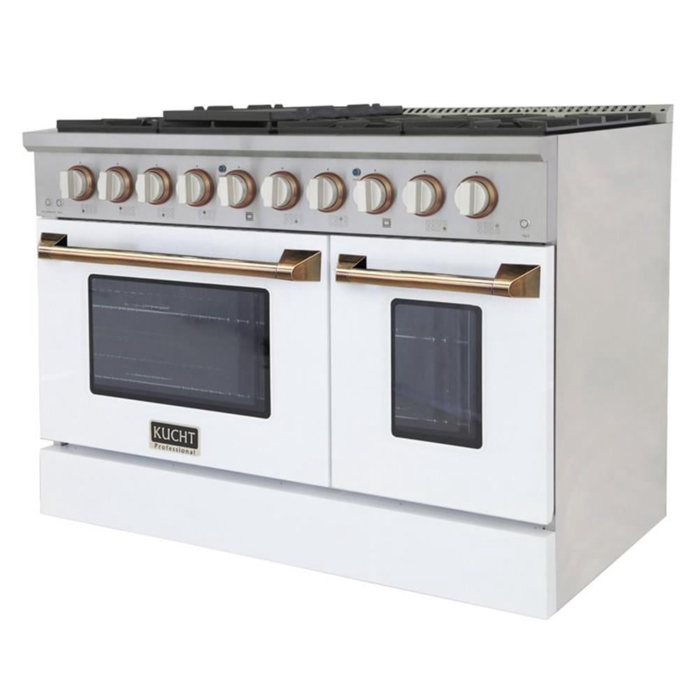 Kucht Professional 48" Stainless Steel Propane Gas Range in Silver/Gold/White