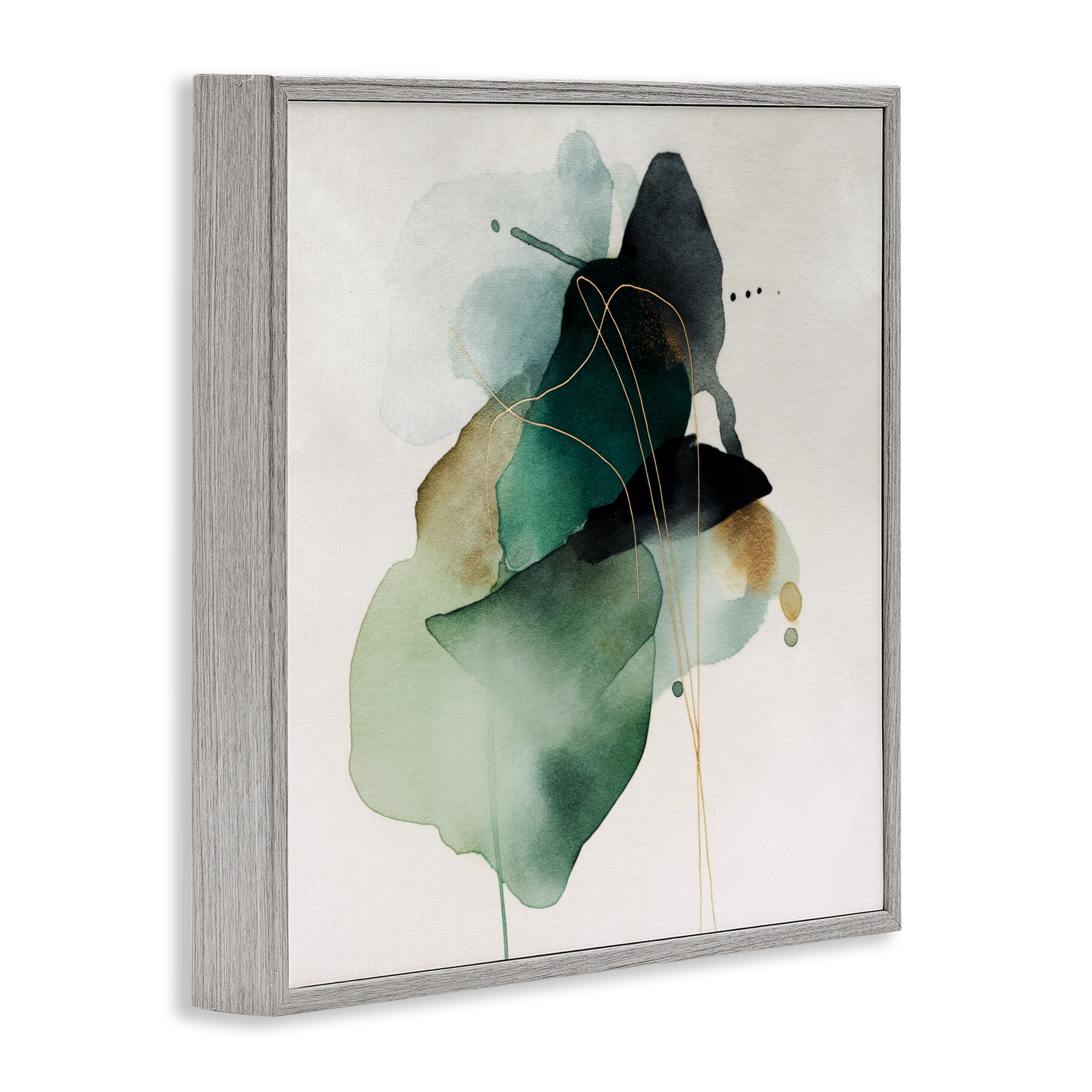 Stupell Industries Fluid Emerald Cascade Gray Framed Giclee Art, design by Svetlana Aleynikova