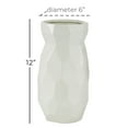 thumbnail image 3 of CosmoLiving by Cosmopolitan 12" Geometric White Ceramic Vase, 3 of 8