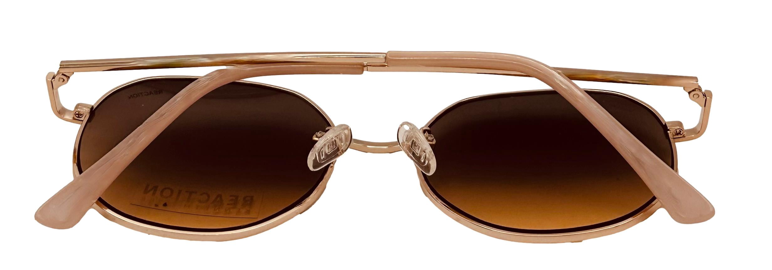 Kenneth Cole Reaction Men's Round Gold Metal Gradient Sunglasses