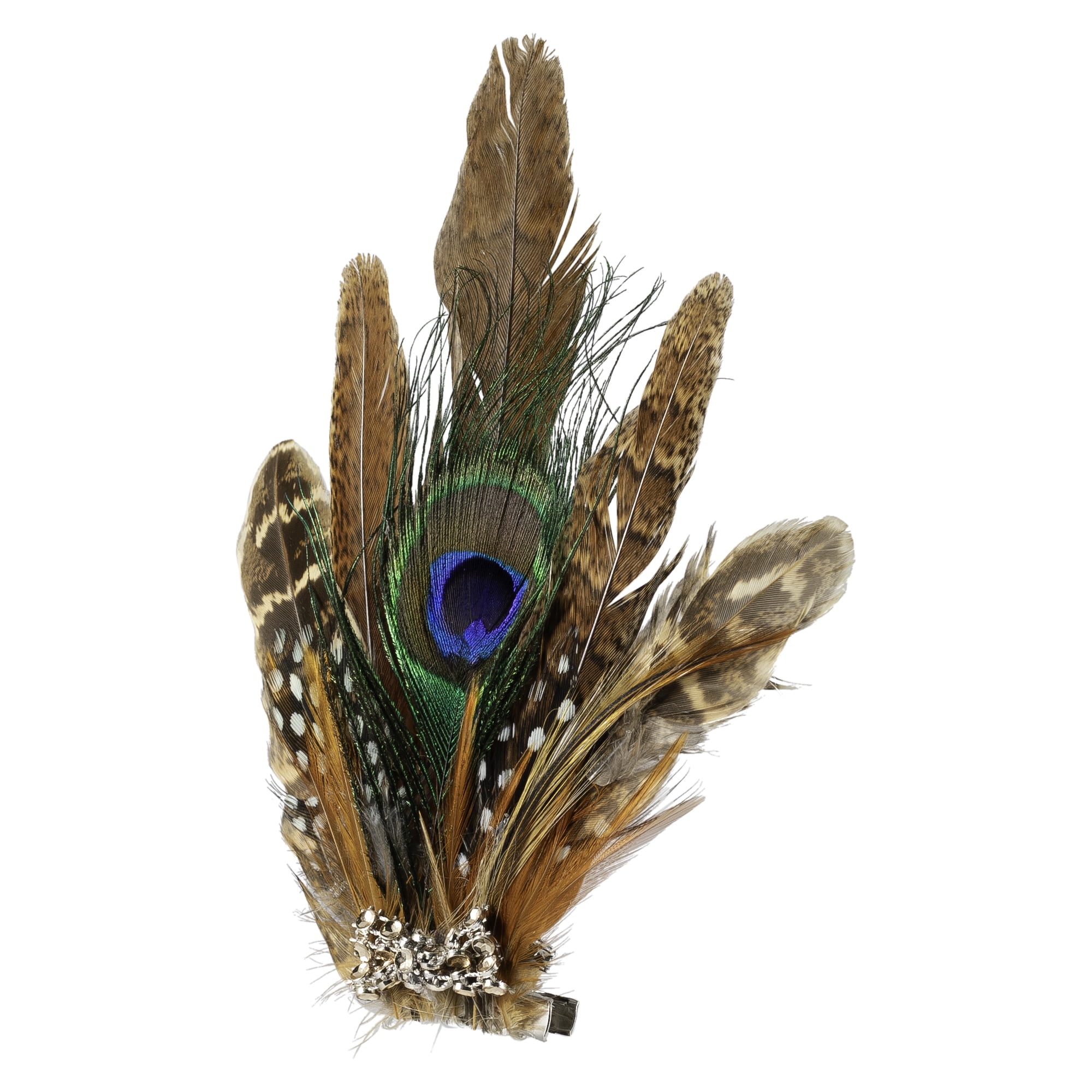 Northlight Peacock Feather Christmas Clip-On Ornament - 6" - Brown, White and Green