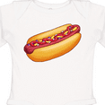 thumbnail image 4 of Inktastic Hot Dog Illustration with Mustard Onions and Ketchup Boys or Girls Long Sleeve Baby Bodysuit, 4 of 5