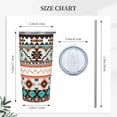 thumbnail image 5 of Ethnic Geometric Aztec 20oz Stainless Steel Cups, Insulated Stainless Steel Travel Coffee Mug Tumbler With Lid And Straw Durable Coffee Cup Water Bottle For Hot & Cold Drinks, 5 of 6