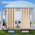 thumbnail image 5 of DONGPAI 2 Panles Outdoor Curtains for Patio Waterproof 52x84inch Windproof Blackout Outside Curtains Grommet Top and Tab Bottom Drape for Cabana, Porch, Gazebo, Beige, 5 of 9