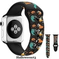 thumbnail image 2 of Correas deportivas de Halloween compatibles con Apple Watch para mujeres y hombres con estampado de calabaza y flores negras., 2 of 4