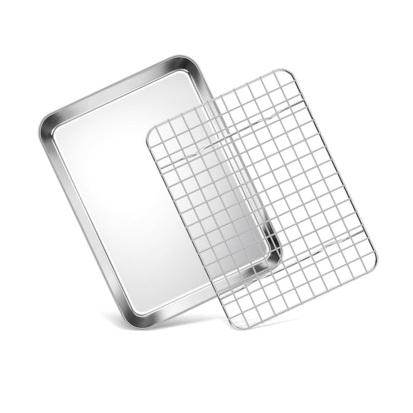 Juego de bandejas para hornear con rejilla de refrigeración de alambre y horno tostador Homikit