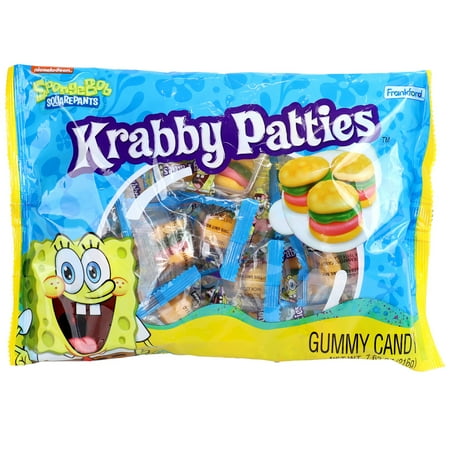 Frankford SpongeBob Original Flavor Krabby Patties Halloween Gummy Candy Bag, 24 Count