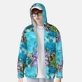 thumbnail image 4 of Goofa Corals and Tropical Fish Printed Women's UPF 50+ Sun Protection Hoodie Jacket Lightweight Long Sleeve Sun Shirt for Women with Pocket Hiking Outdoor-Medium, 4 of 9