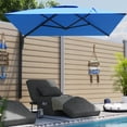 thumbnail image 6 of AECOJOY 10 ft Wall Mounted Patio Umbrella Outdoor Rectangle Umbrella with 180° Rotation for Outside in Blue, 6 of 8