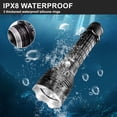 thumbnail image 5 of WOLFWAY Dive Light, IPX8 Waterproof 2000 Lumen 3-Mode Underwater Diving Flashlight with Charger, Black, 5 of 7