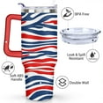 thumbnail image 3 of 40oz Fashion Leopard Pattern Stainless Steel Flip Straw Tumbler Spill Proof Travel Cup Double Wall Vacuum Insulated Coffee Mug with Top Handle, 3 of 6