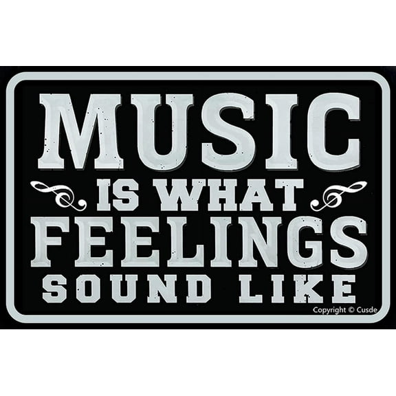 Lovers Metal Tin Sign Music is What Feelings Sound Like Inspirational Wall Decor Tin Sign Gifts for Retro Home Decorations 8×12 inch