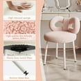 thumbnail image 3 of Aruwei Vanity Stool with Bowknot Backrest Living Room Women Girls Bedroom Makeup Chair Adjustable Foot Pads Armless Dressing Chair Side Table Seat Clearance_Vanity Stool, 3 of 7