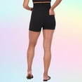 thumbnail image 4 of Savi Parker Women's Knit Denim Maternity Shorts Over Belly - 4" Inseam (S, Black Rinse), 4 of 5