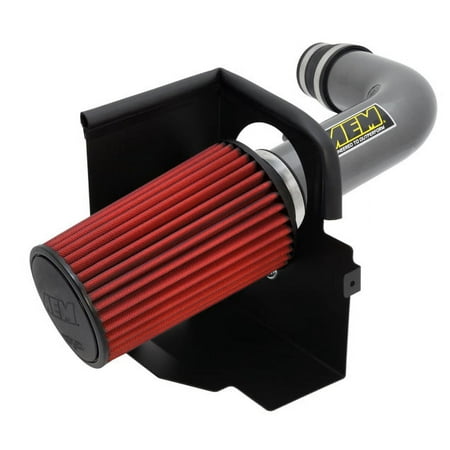 AEM 21-8314DC Brute Force Intake System with Gun Metal Tube and Red Dry Filter for Jeep Wrangler JK 3.8L 2007 - 2011