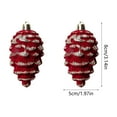 thumbnail image 3 of Bfogop Christmas Velvet Ornaments for Christmas Tree Decor Burgundy Ornament Baubles Flocking Decorative Pendants for Winter Holiday Decor Shatterproof Xmas Balls Ornaments Bulk 2Pcs, 3 of 6