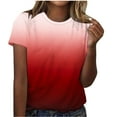thumbnail image 2 of Tops Cortos para Mujeres Casual de Moda Impreso Cuello Redondo, Camiseta de Manga Corta para el Uso Diario, Fiesta Y Cómodo, 2 of 4