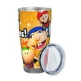 thumbnail image 2 of Lsque Sml Jeffy Pattern 20oz Car Cup with Lid and Straw, Insulated Coffee Cup with Straw Topper, Spill Proof Travel Coffee Mug, Stainless Steel Tumble, 2 of 8