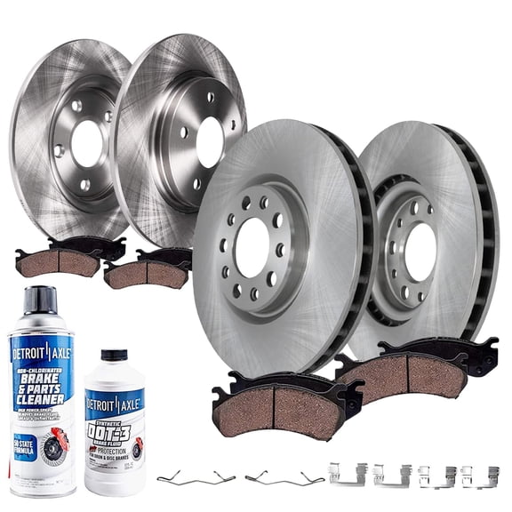 Detroit Axle - AWD Brake Kit for 2016 2017 2018 Buick Envision, Disc Brake Rotors Ceramic Brakes Pads with Hardware Replacement: 12.64" inch Front and 12.40" inch Rear Rotors