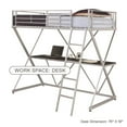 X Loft Bed over Workstation, Silver