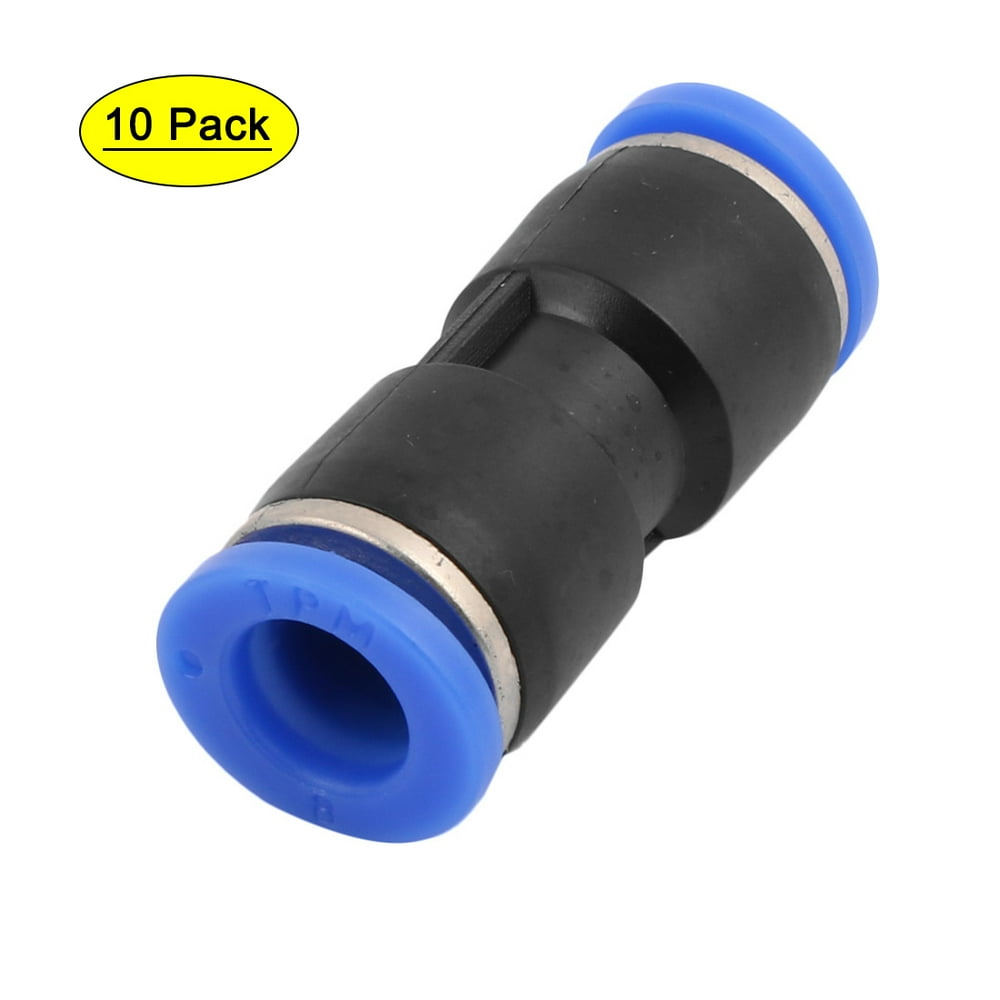10Pcs 8mm Dia 2 Way Straight Hose Pneumatic Air Quick Fitting Push In