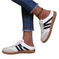 thumbnail image 6 of Womens Vintage Color Block Casual Sneakers Black White Faux Suede Non Slip Gum Rubber Sole Lace Up for Walking Commute Daily Wear Ladies Shoes 42, 6 of 7
