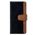 thumbnail image 2 of Leather For Apple iPhone 16 Plus RFID Blocking Dual Tone Flip Wallet Case, With Card Holder Buckle Magnetic Closure Shockproof Kickstand Protective Phone Cases Cove,Black,For iPhone 16 Plus, 2 of 7