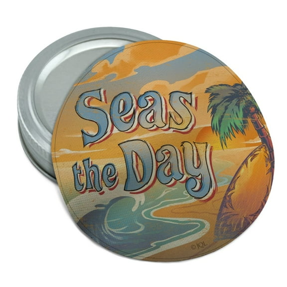 Seas The Day Beach Ocean Tropical Round Rubber Non-Slip Jar Gripper Lid Opener