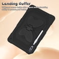 thumbnail image 3 of FJLBDE Case for Samsung Galaxy Tab S8 Plus/S7 FE/S7 Plus 12.4 Inch with Butterfly Stand, Heavy Duty Rugged Protective Cover with Pencil Holder Shoulder Strap for Kids Girls, Black, 3 of 7