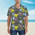 thumbnail image 4 of Goofa Geometric Hawaiian Shirt for Men, Unisex Summer Beach Casual Short Sleeve Button Down Shirts,Aloha Tropical Floral print shirt-Small, 4 of 9