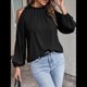thumbnail image 5 of Blusas Elegantes e Informales para Mujer, con Hombros Descubiertos, Cuello con Volantes, Camisas de Moda de Otoño para el Trabajo Negro S, 5 of 10