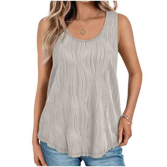 UPPADA Womens Tank Tops Summer Sleeveless Shirts Ladies Ribbed Wide Shoulder Straps Tees Racerback Tight Slim Fitted Workout Tank Tops Fitted Tops Racer Back Blouses,Clearance on sale