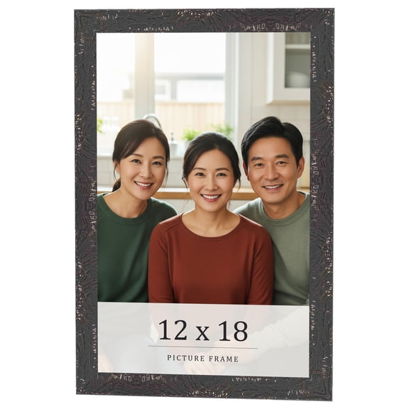 12x18 Frame Black Solid Wood Picture Frame Width 1.125 Inches | Interior Frame Depth 0.5 Inches |