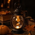 thumbnail image 5 of Halloween Decorative Lantern, Flameless Led Night Light with Haunted House, Vintage Hanging Tabletop Lamp for Indoor Party, Home Mantel and Entryway Display, 7.9 Inch Black Finish, 5 of 7