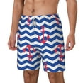 thumbnail image 2 of Qekee Nautical Anchors print Mens Swim Quick Dry Stretch Swim Shorts Lining Bathing Suits Swimwear Beach Shorts with Pockets, 2 of 9