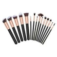 thumbnail image 4 of Kabuki and Precise Makeup Brush Set 16 Pc Black and Rose Gold, Great Holiday Gift!, 4 of 5