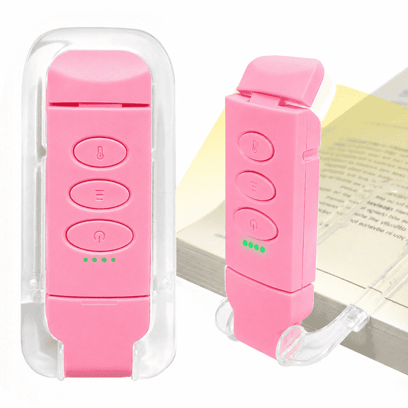 DAYBETTER Reading Light, Rechargeable Book Light Clip On for Reading in Bed, 3 Color Modes, 5 Brightness Levels, Portable Night Light for Bookworms, Kids,Pink
