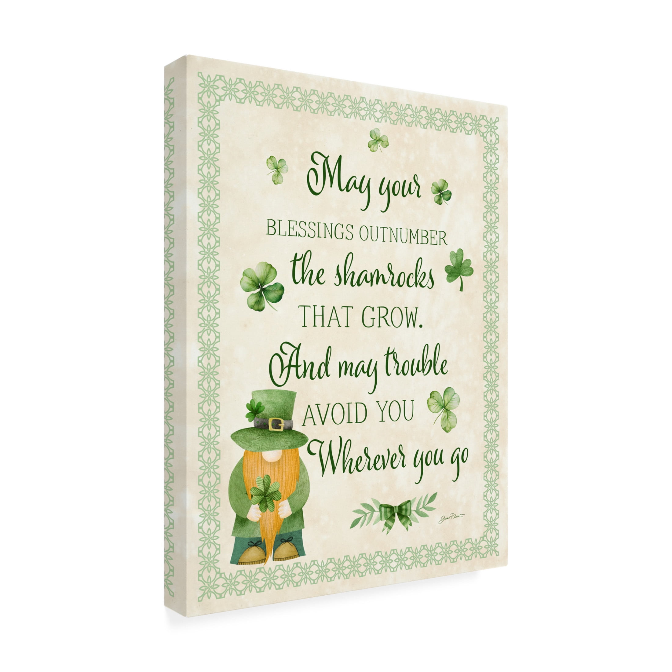 Canvas Wall Art - Jean Plout 'An Irish Blessing A' Wall Art for Living Room, Bedroom, or Office Décor by Trademark Fine Art - 18 x 24 Inches