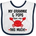 thumbnail image 3 of Inktastic Grammie and Pops Love Me Grandson Boys or Girls Baby Bib, 3 of 4