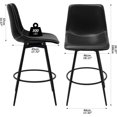Swivel Counter Height Bar Stools, Armless 26" Seat Height Faux Leather