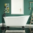 thumbnail image 2 of Aqua Eden VCTND5328NT0 53-Inch Cast Iron Oval Single Slipper Clawfoot Tub (No Faucet Drillings) in White/Matte Black, 2 of 6