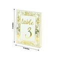 thumbnail image 3 of Efavormart 25 Pack White Metallic Gold Wedding Table Numbers With French Toile Floral and Foil Numbers Print, 7" Free Standing Double Sided Paper Table Sign Cards 1-25, 3 of 5