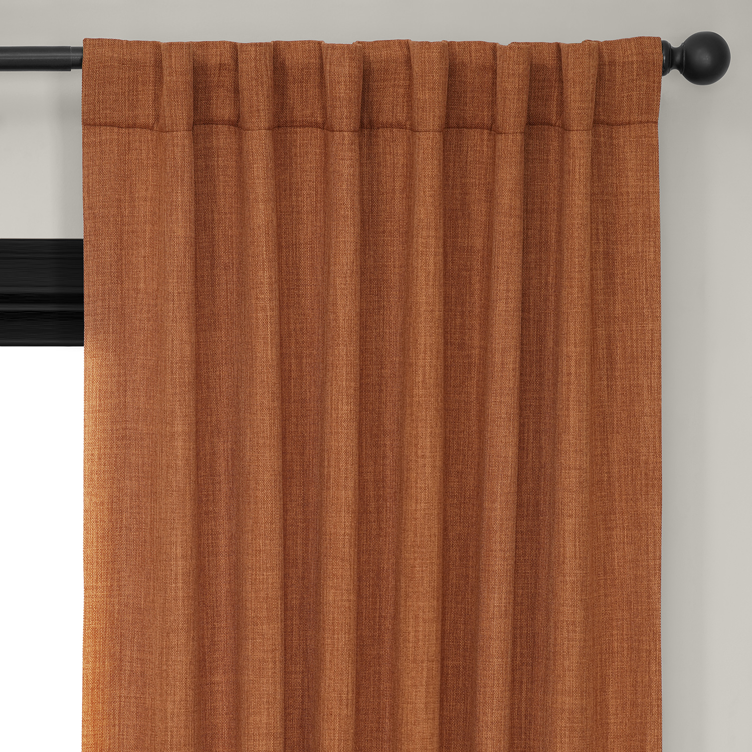 HPD Half Price Drapes Desert Orange Faux Linen Room Darkening Curtains for Bedroom & Living Room Curtains (1 Panel), Door & Window Curtains 96 inches long, Rod Pocket curtains & drapes, 50W X 96L