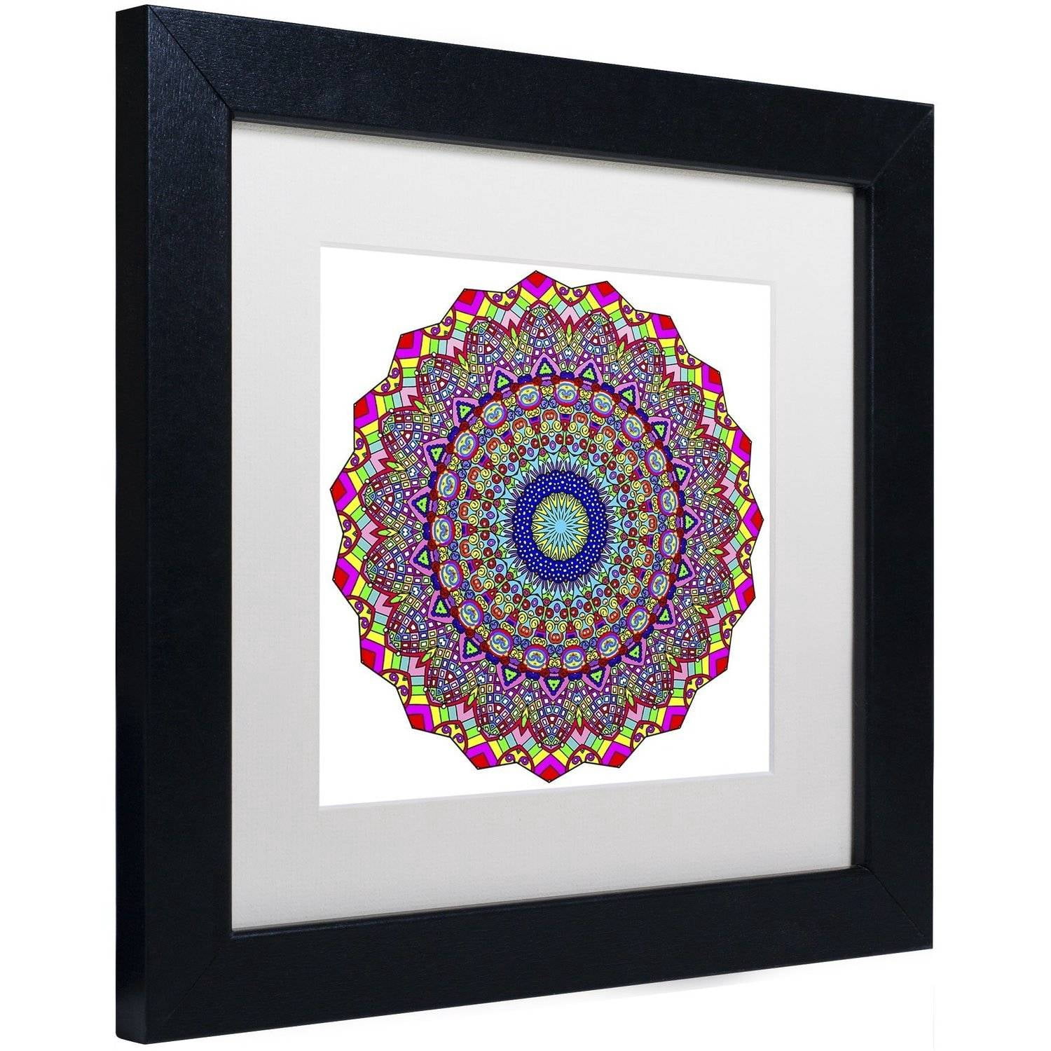 Trademark Fine Art "Kisses Mandala in Red" Canvas Art by Kathy G. Ahrens, White Matte, Black Frame