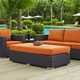 thumbnail image 2 of Modern Contemporary Urban Design Outdoor Patio Balcony Rectangle Ottoman, Orange, Rattan, 2 of 5