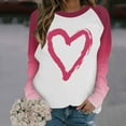 thumbnail image 3 of JTZGDY Valentines Day Cute Heart Print Shirts for Women Raglan Long Sleeve Pattern Graphic Crewneck Holiday T-Shirts Trendy Oversized Comfy Pullover Sweatshirts Multicolor#15 XXXL, 3 of 6